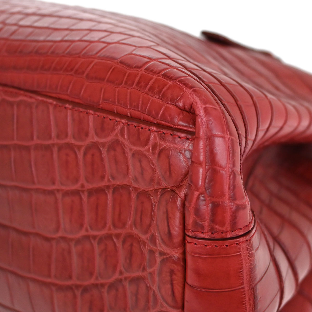 Bottega Veneta * Red Crocodile Roma Tote Handbag