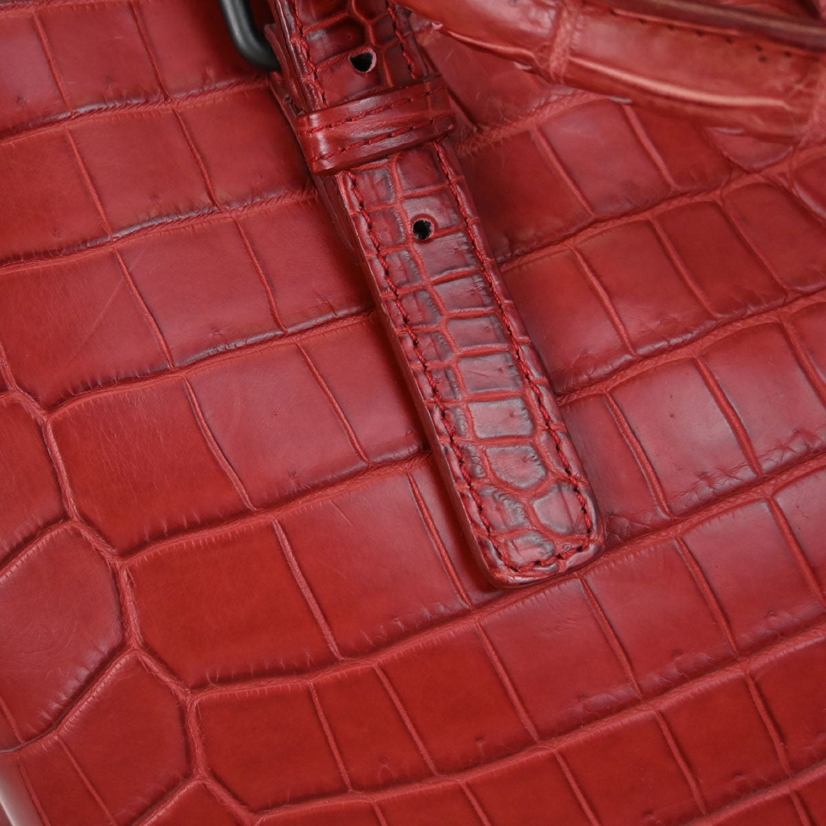 Bottega Veneta * Red Crocodile Roma Tote Handbag