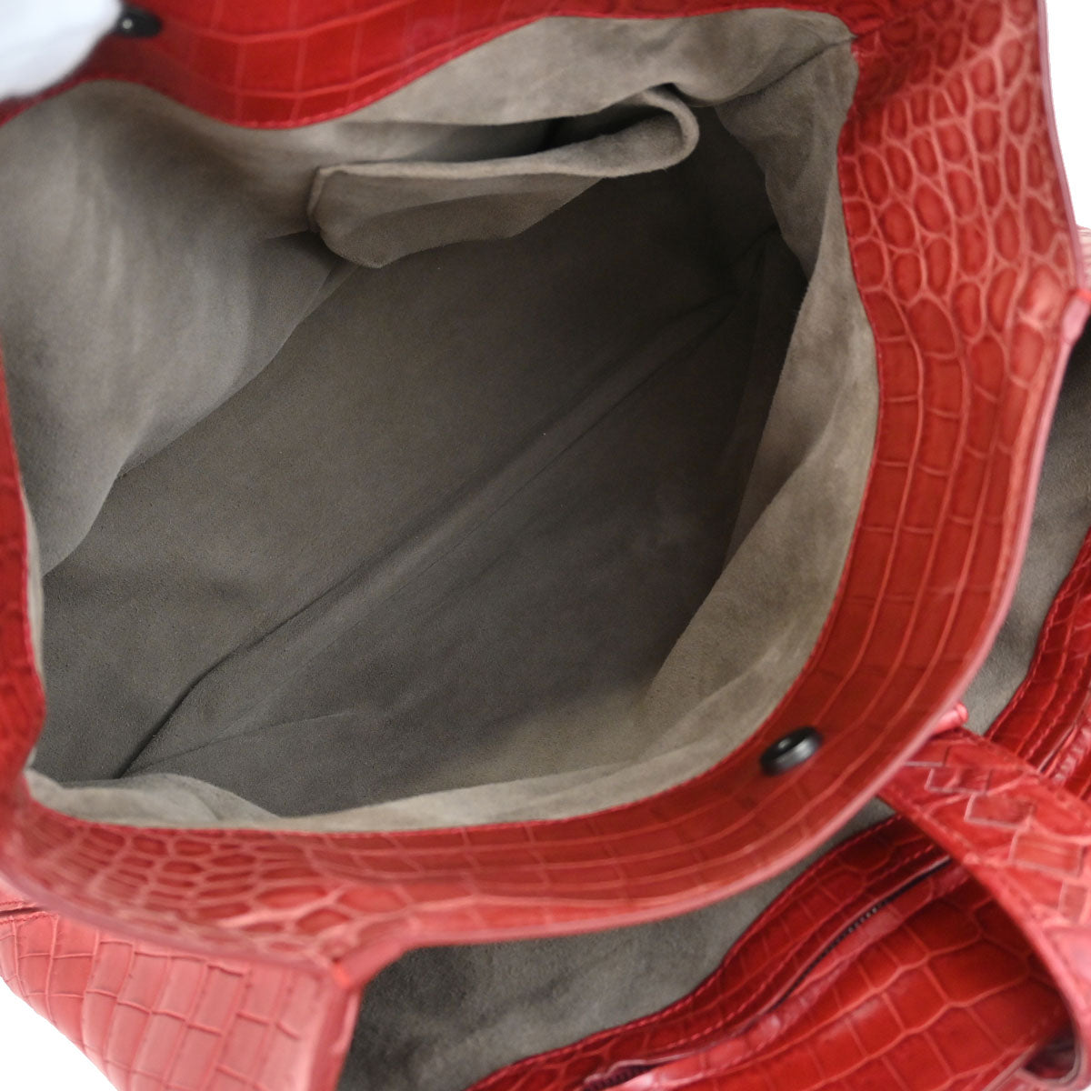 Bottega Veneta * Red Crocodile Roma Tote Handbag