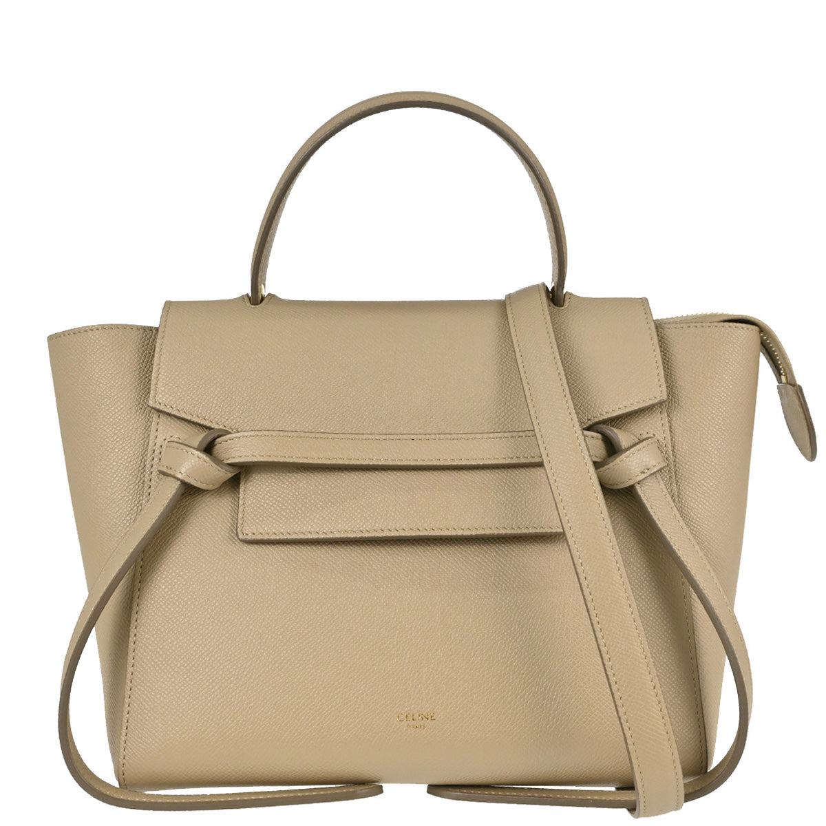 Celine Beige Calfskin Belt Bag Micro 2way Shoulder Handbag
