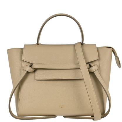 Celine Beige Calfskin Belt Bag Micro 2way Shoulder Handbag