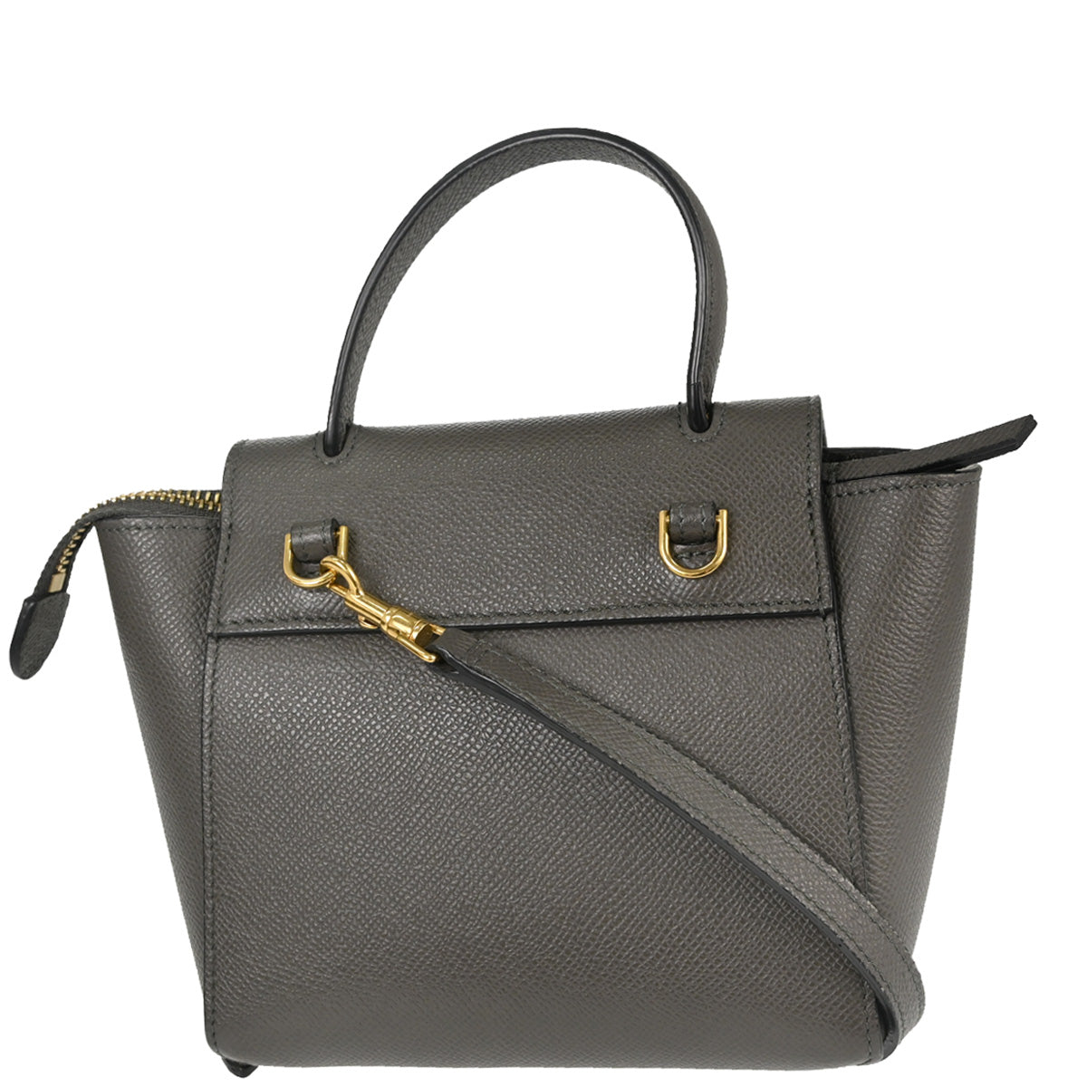 Celine Gray Calfskin Pico Belt Bag 2way Shoulder Handbag