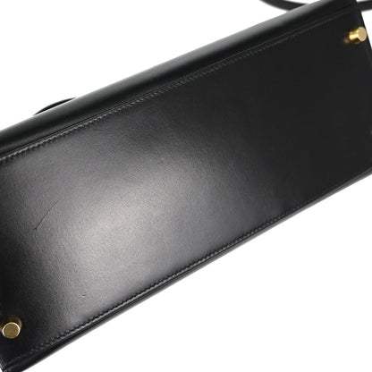 Hermes Black Box Calf Kelly 28 Sellier 2way Shoulder Handbag