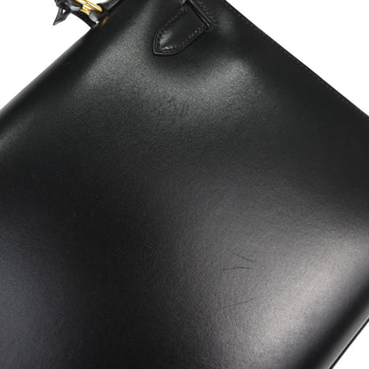 Hermes Black Box Calf Kelly 28 Sellier 2way Shoulder Handbag