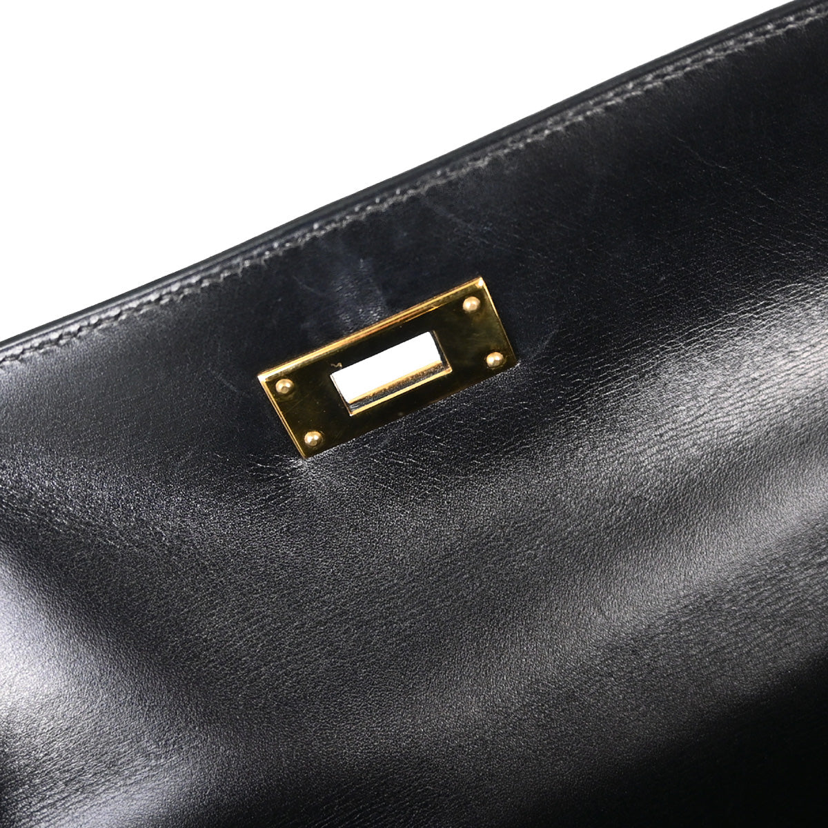 Hermes Black Box Calf Kelly 28 Sellier 2way Shoulder Handbag