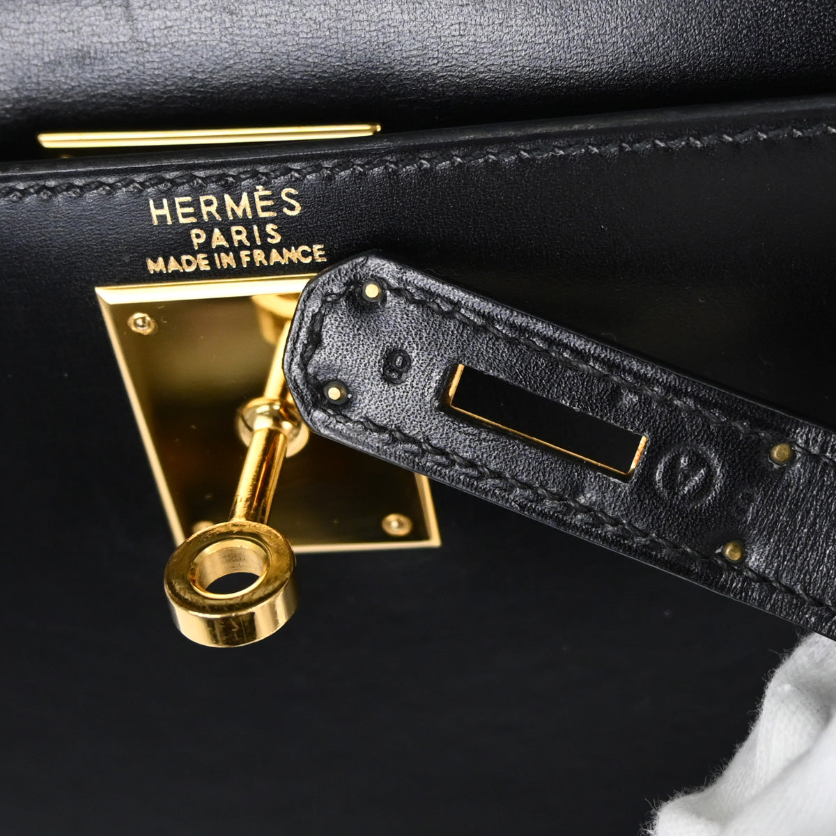Hermes Black Box Calf Kelly 28 Sellier 2way Shoulder Handbag