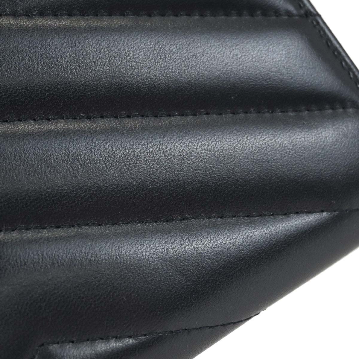 Chanel 2018-2019 Navy Lambskin Chevron CC Button Flap Long Wallet
