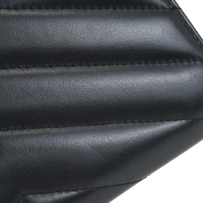 Chanel 2018-2019 Navy Lambskin Chevron CC Button Flap Long Wallet