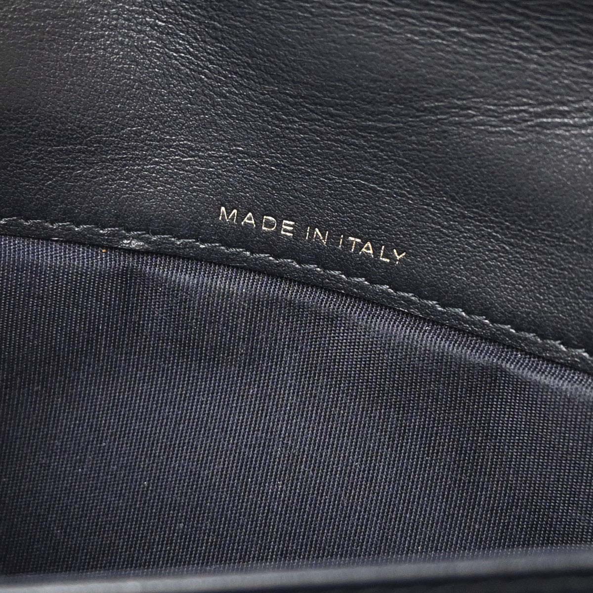 Chanel 2018-2019 Navy Lambskin Chevron CC Button Flap Long Wallet