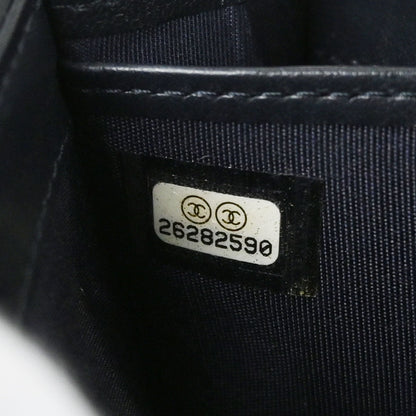 Chanel 2018-2019 Navy Lambskin Chevron CC Button Flap Long Wallet