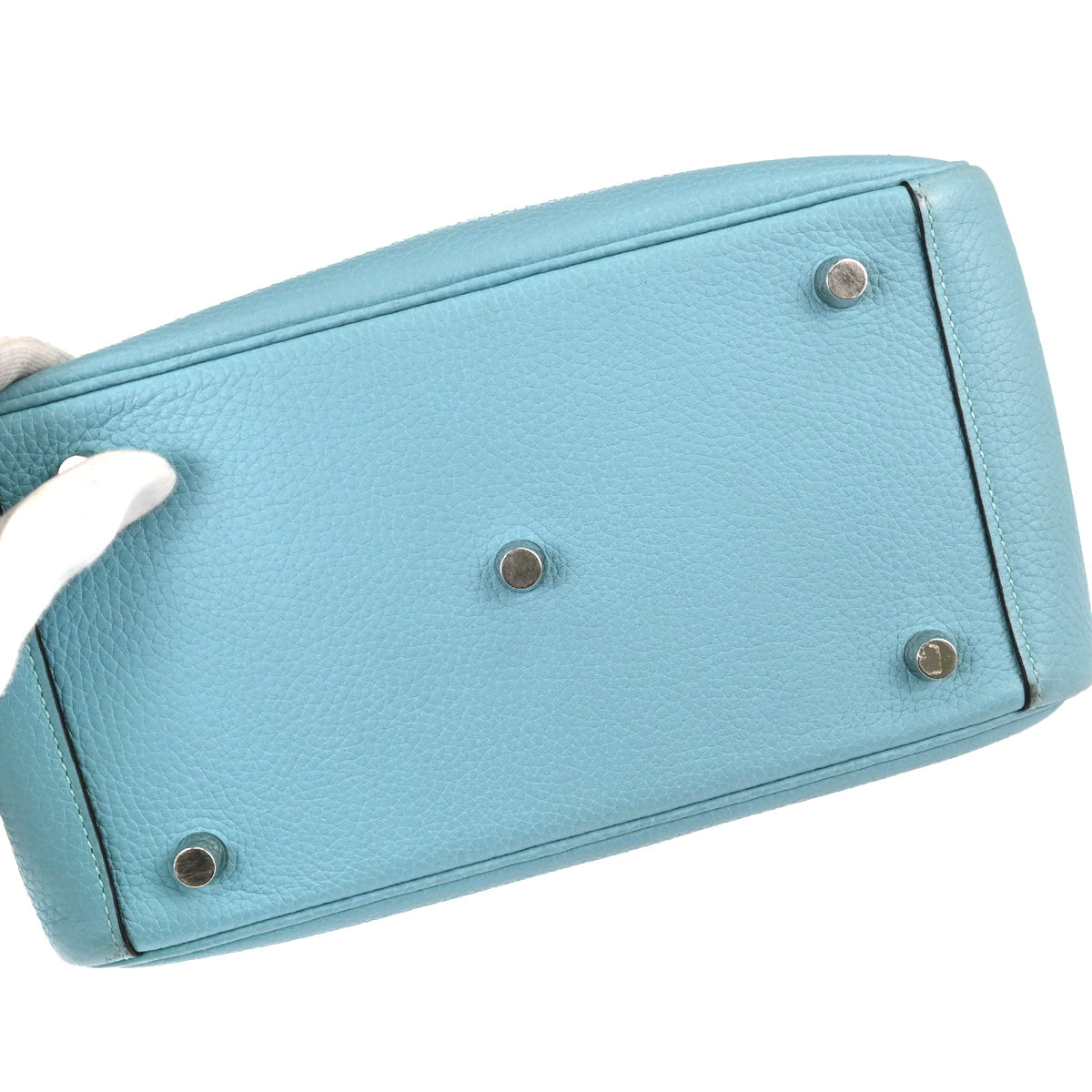 Hermes Blue Atoll Taurillon Clemence Lindy 26 Shoulder Bag