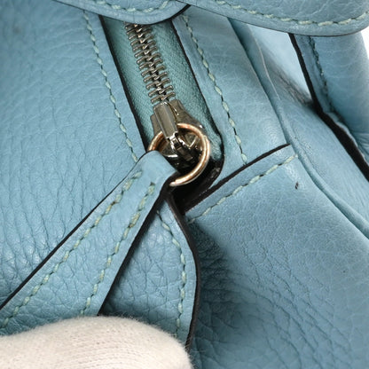 Hermes Blue Atoll Taurillon Clemence Lindy 26 Shoulder Bag