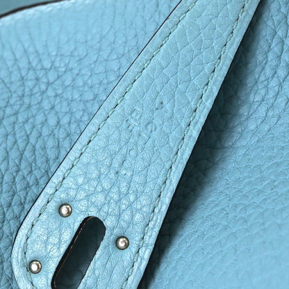 Hermes Blue Atoll Taurillon Clemence Lindy 26 Shoulder Bag
