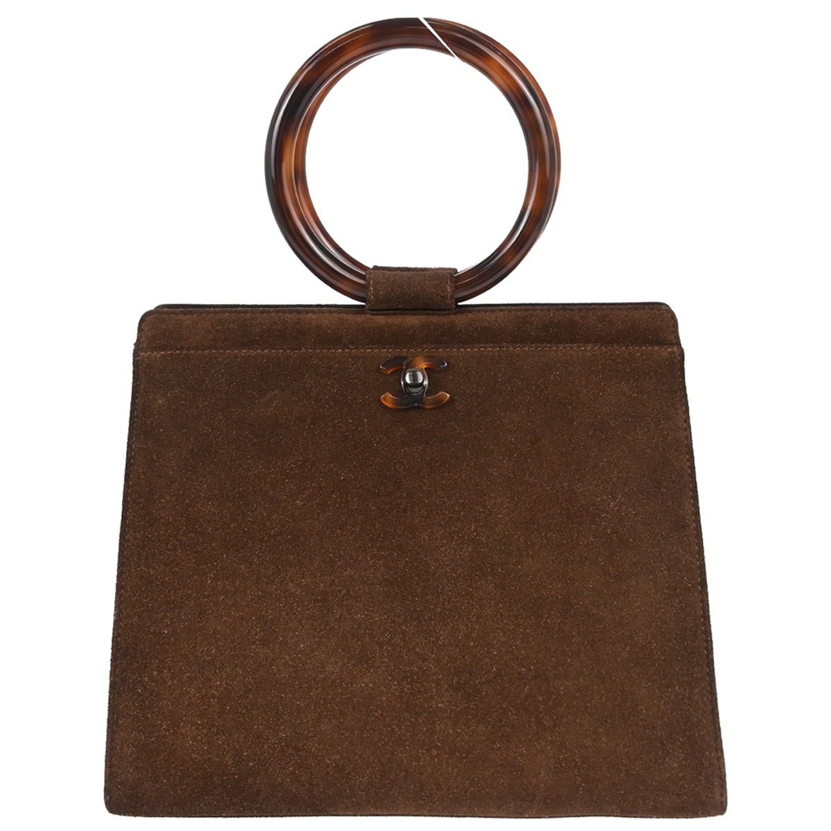 Chanel Brown Suede Faux Tortoiseshell Handbag