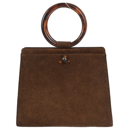 Chanel Brown Suede Faux Tortoiseshell Handbag