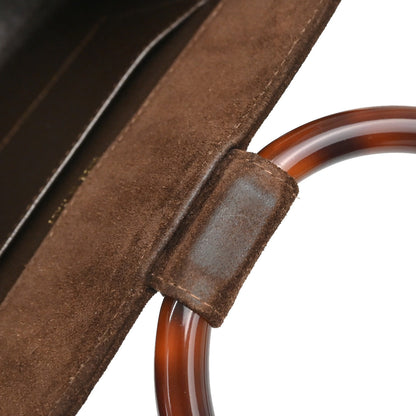 Chanel Brown Suede Faux Tortoiseshell Handbag