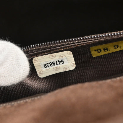Chanel Brown Suede Faux Tortoiseshell Handbag