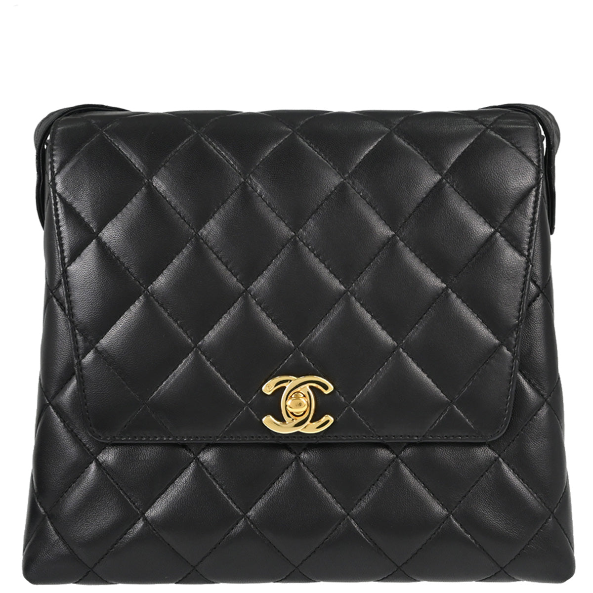 Chanel 1996-1997 Black Lambskin Shoulder Bag