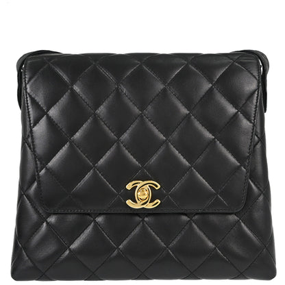 Chanel 1996-1997 Black Lambskin Shoulder Bag