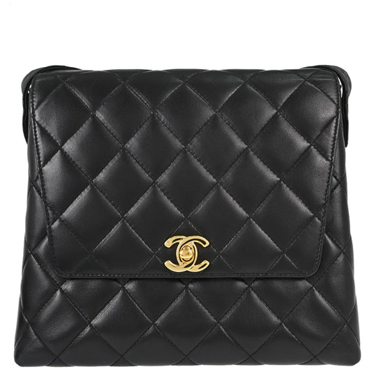 Chanel 1996-1997 Black Lambskin Shoulder Bag