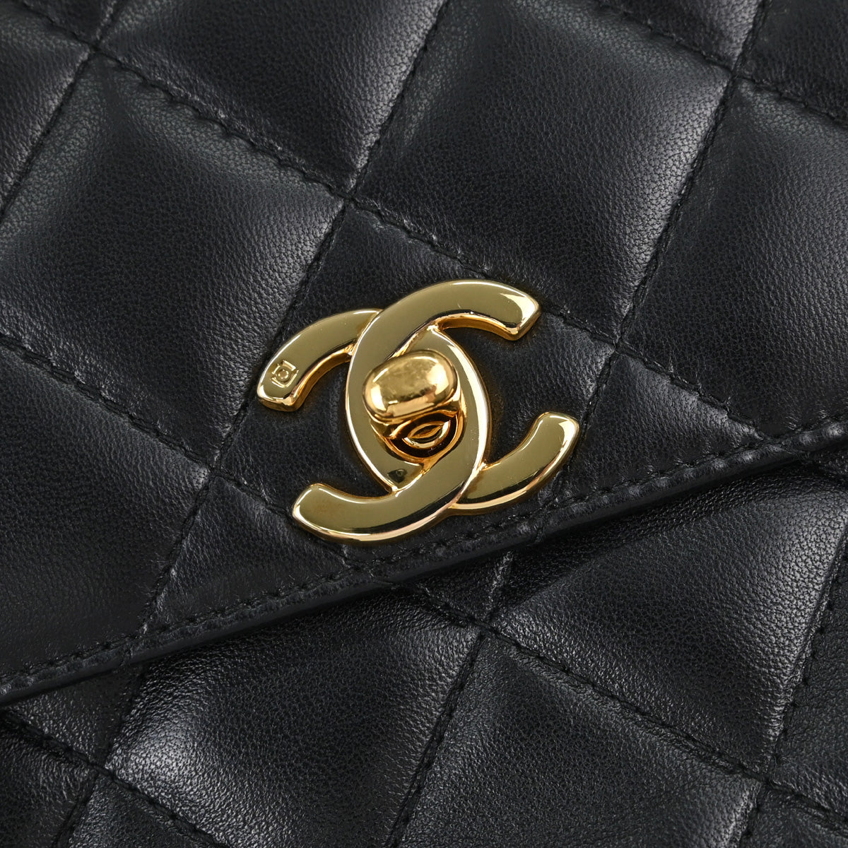 Chanel 1996-1997 Black Lambskin Shoulder Bag