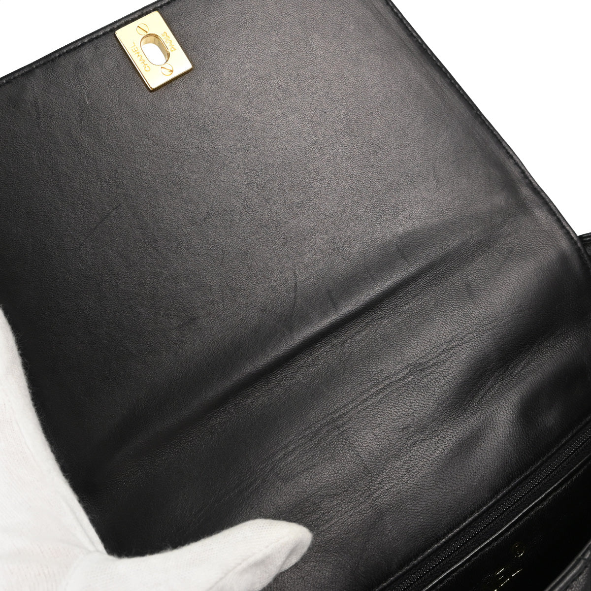 Chanel 1996-1997 Black Lambskin Shoulder Bag