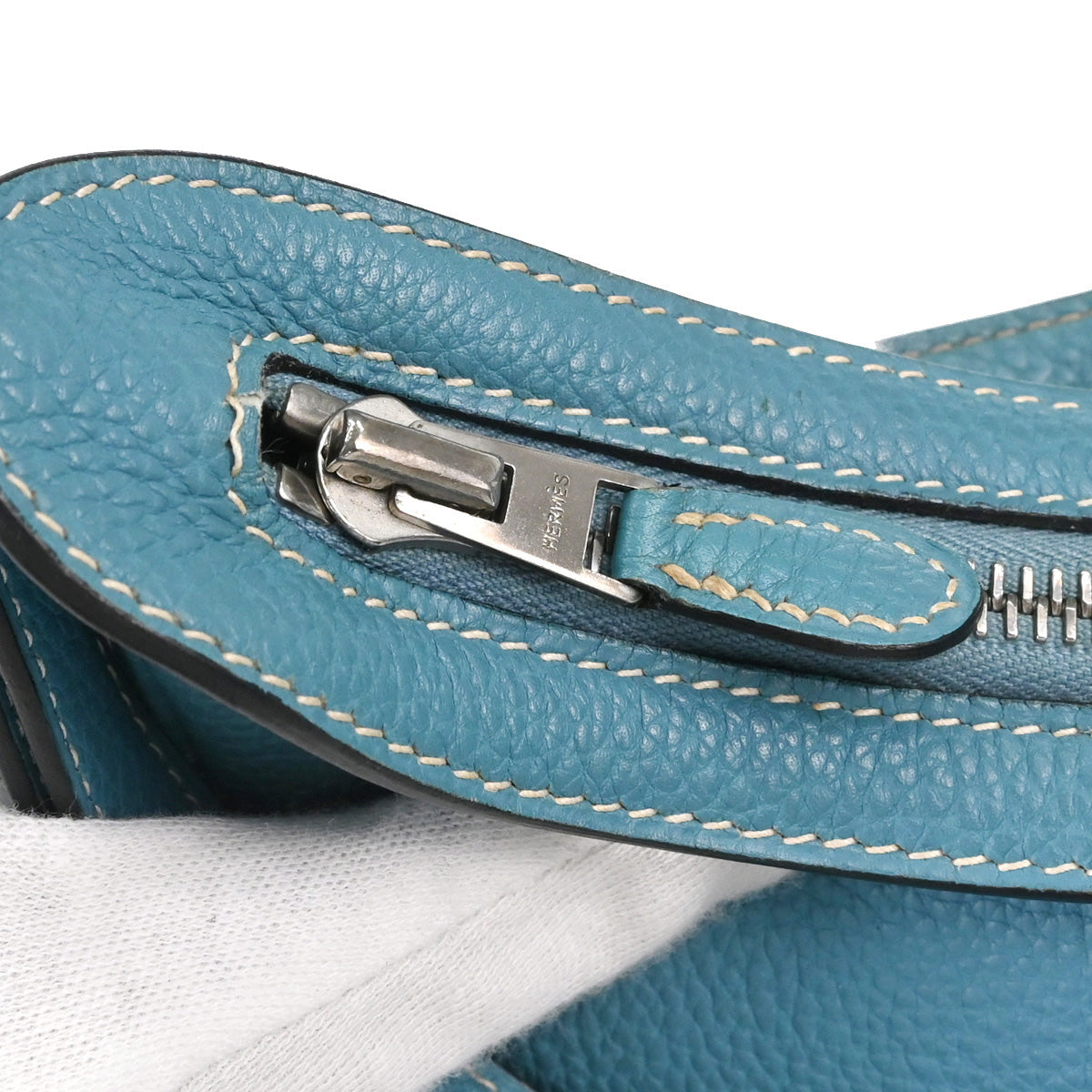 Hermes Blue Jean Togo Caporal Handbag