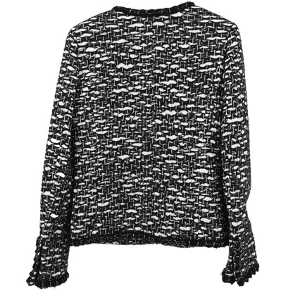 Chanel 2010 Collarless Jacket Tweed Black #36