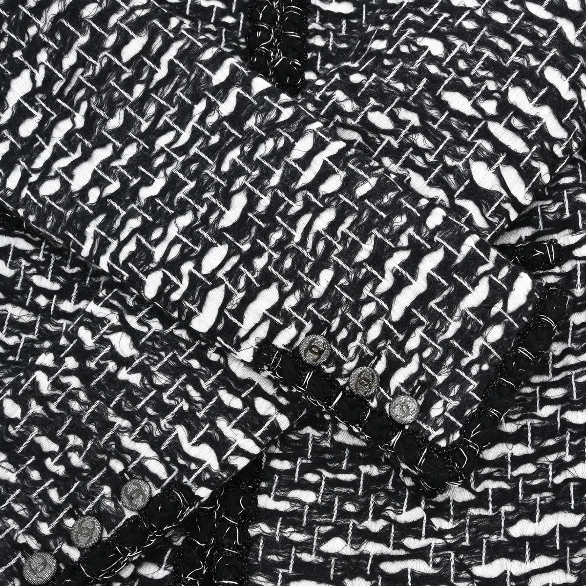 Chanel 2010 Collarless Jacket Tweed Black #36