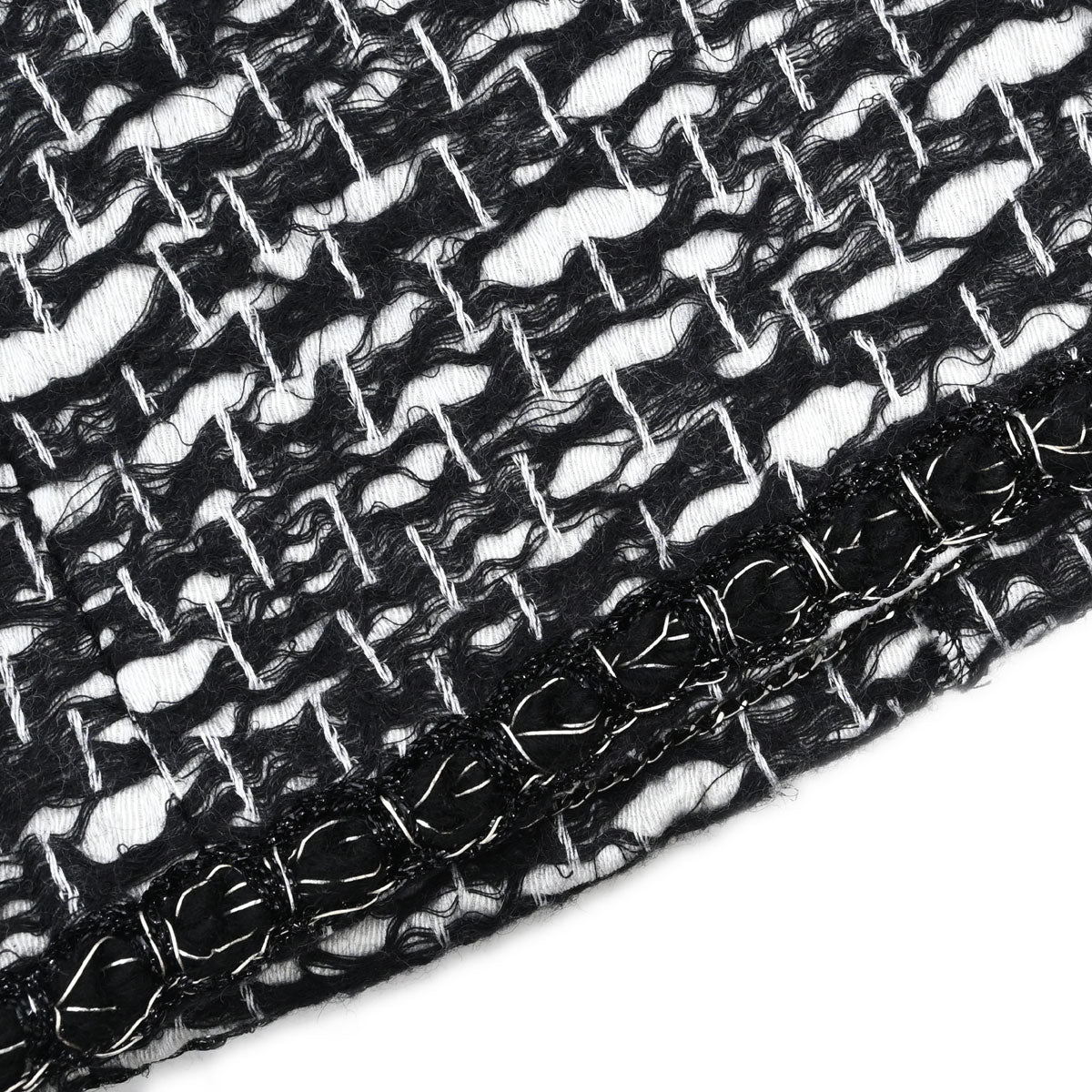 Chanel 2010 Collarless Jacket Tweed Black #36