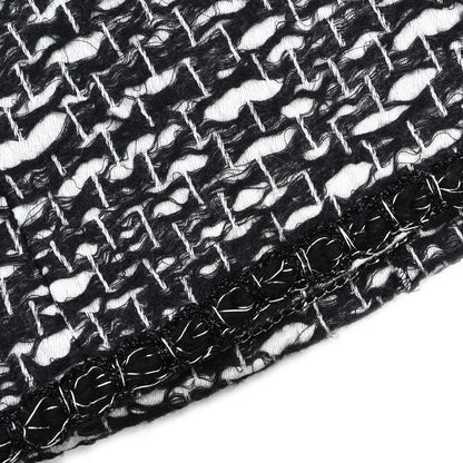 Chanel 2010 Collarless Jacket Tweed Black #36