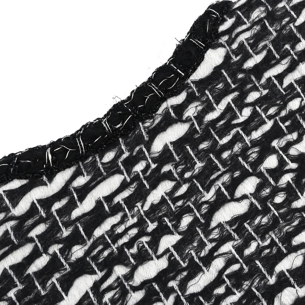 Chanel 2010 Collarless Jacket Tweed Black #36