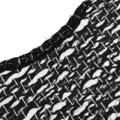 Chanel 2010 Collarless Jacket Tweed Black #36