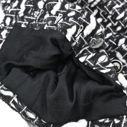 Chanel 2010 Collarless Jacket Tweed Black #36