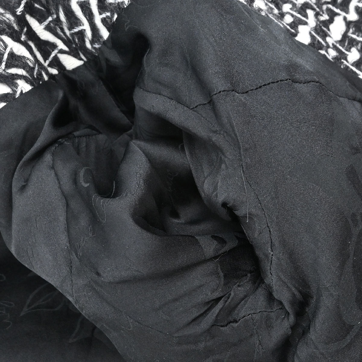Chanel 2010 Collarless Jacket Tweed Black #36