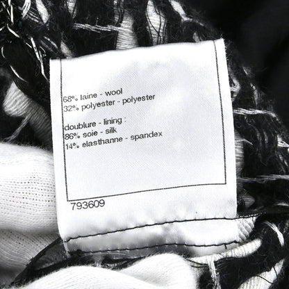 Chanel 2010 Collarless Jacket Tweed Black #36