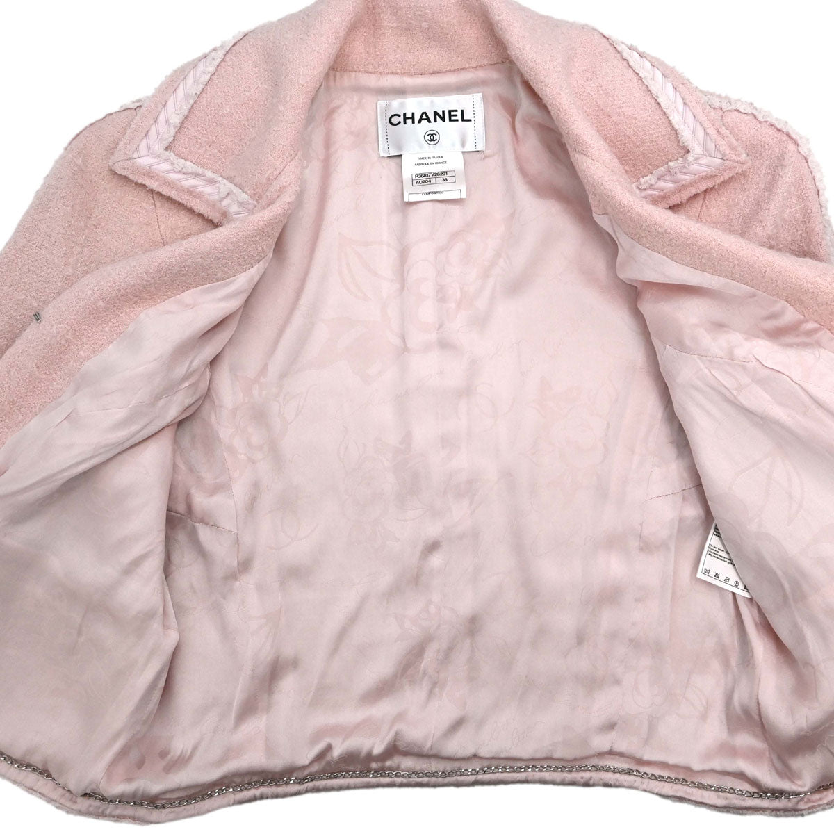 Chanel 2009 Tweed Jacket Pink #38