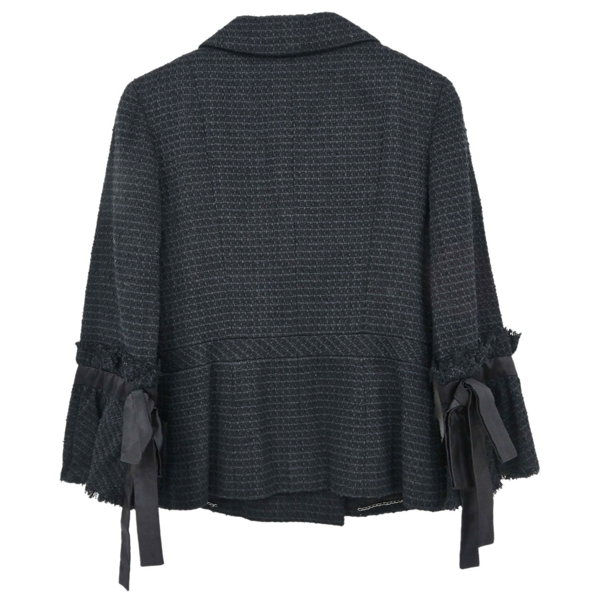 Chanel 2009 Double Breasted Tweed Jacket Black Navy
