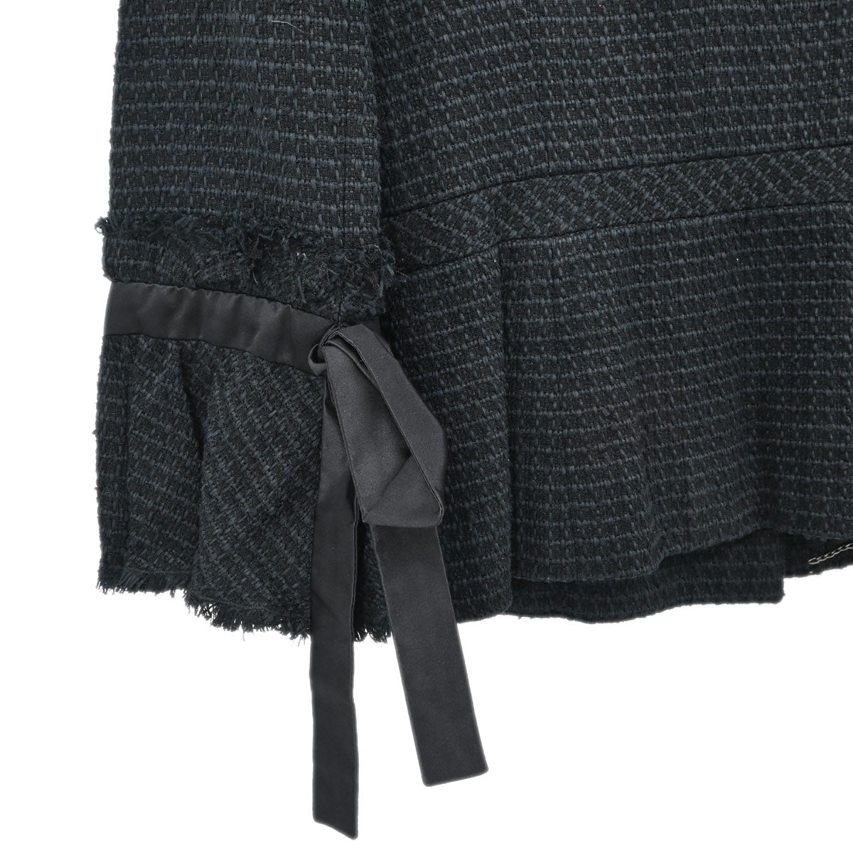 Chanel 2009 Double Breasted Tweed Jacket Black Navy