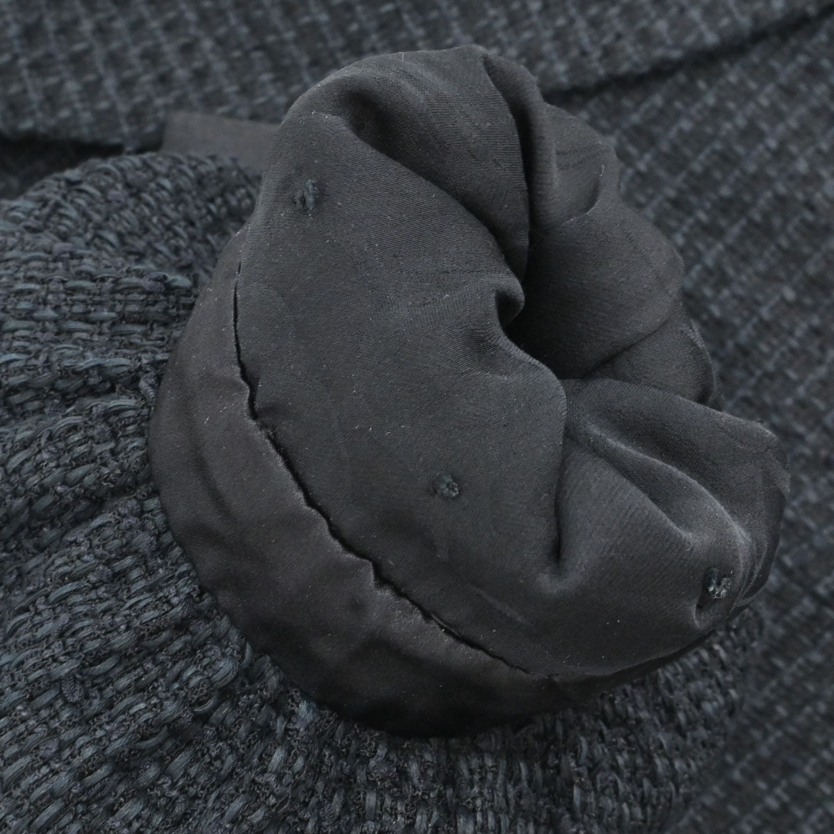 Chanel 2009 Double Breasted Tweed Jacket Black Navy