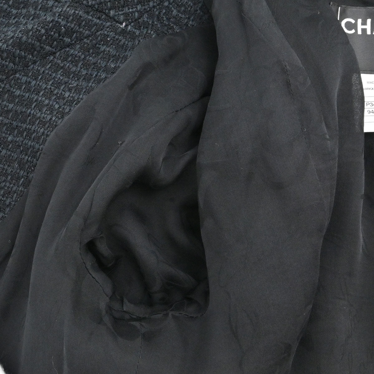 Chanel 2009 Double Breasted Tweed Jacket Black Navy