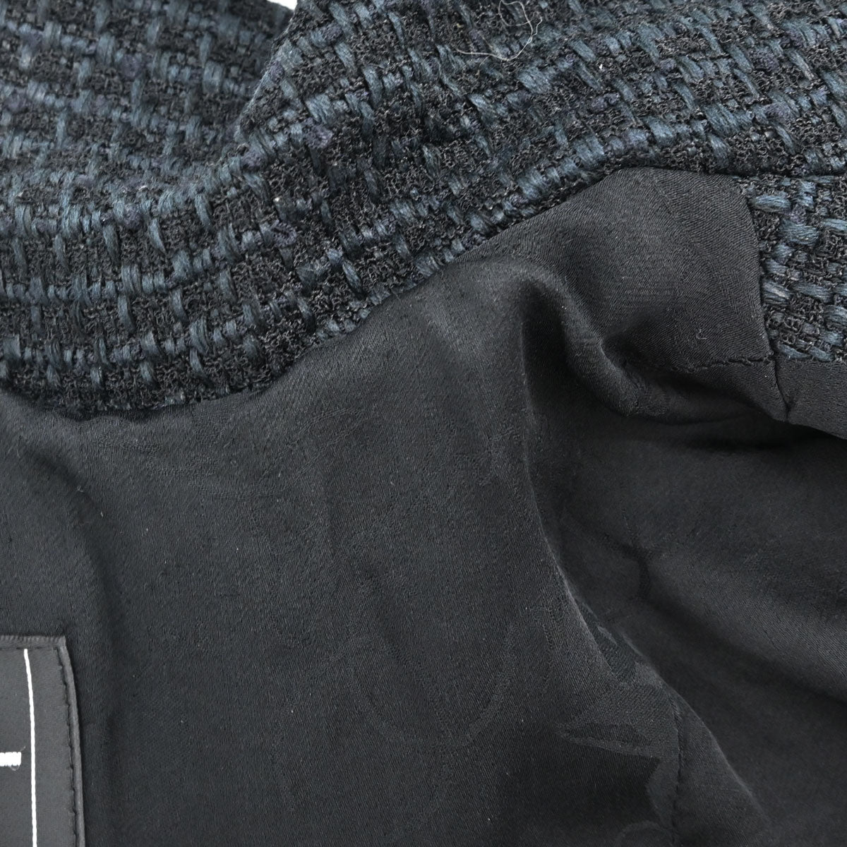 Chanel 2009 Double Breasted Tweed Jacket Black Navy