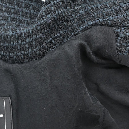Chanel 2009 Double Breasted Tweed Jacket Black Navy