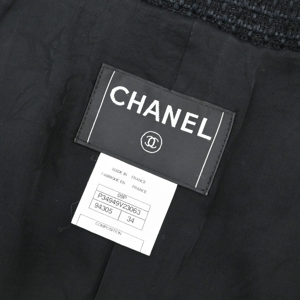 Chanel 2009 Double Breasted Tweed Jacket Black Navy