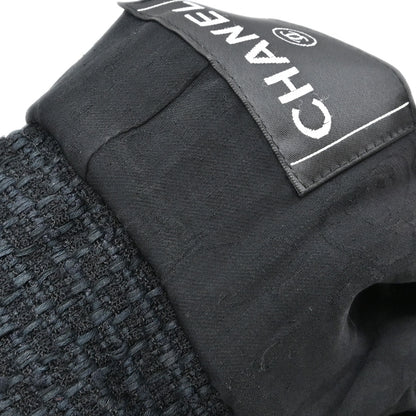 Chanel 2009 Double Breasted Tweed Jacket Black Navy
