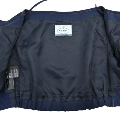 Prada 2016 Collarless Cropped Jacket Navy #42