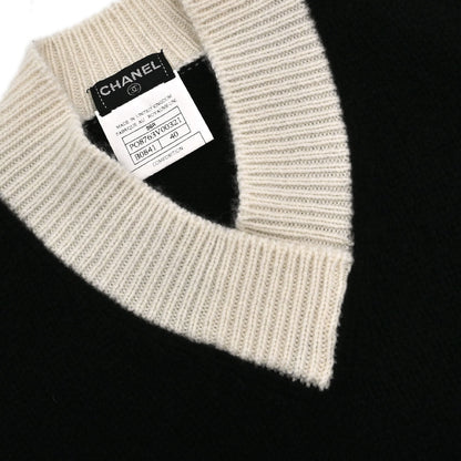 Chanel 1996 Short Sleeve Sweater Knit Top Black #40