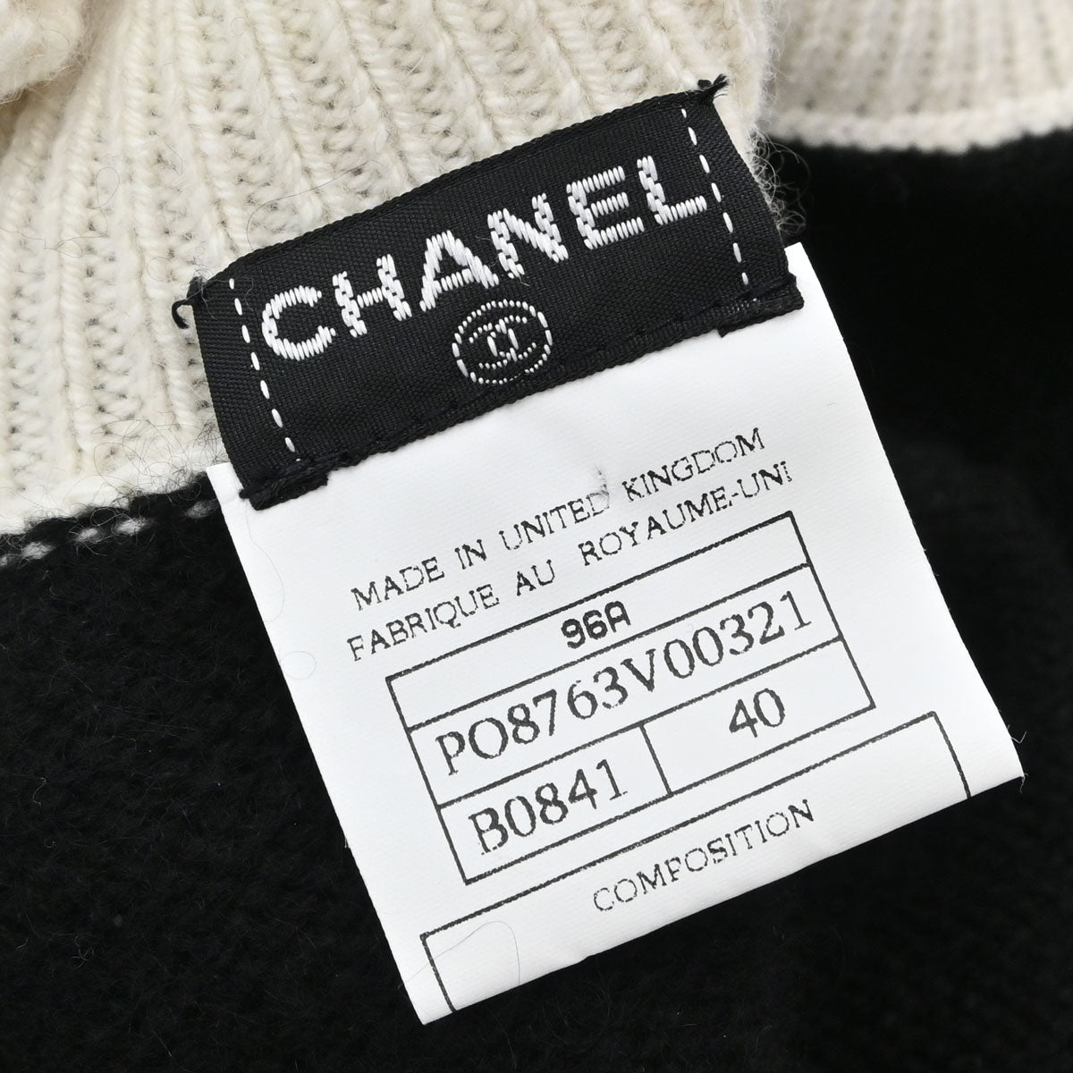 Chanel 1996 Short Sleeve Sweater Knit Top Black #40
