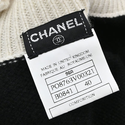 Chanel 1996 Short Sleeve Sweater Knit Top Black #40