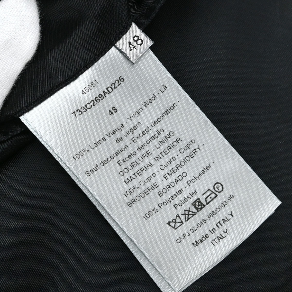 Christian Dior Dots Embroidery Jacket Black #48